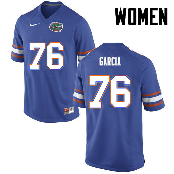 Women Florida Gators #76 Max Garcia College Football Jerseys-Blue